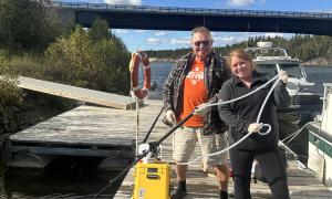 Invasive fish monitoring for grass carp at the mouth of the Big Pic River, Lake Superior. </br>Hattie Cove, Lake Superior , Ontario</br>Research, Education & Science. Trent Desaulniers.