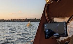 Environment Canada research buoy in Hamilton Harbour. Hamilton, Ontario. Research, Education and Science. Loren King.