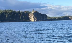 Split Rock lighthouse seen from boat. Beaver Bay, Minnesota. Recreation. Ryan Heule.
