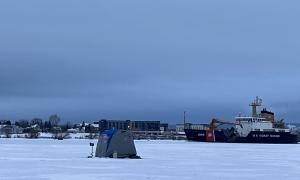 Ice breaker for n action. Duluth, Minnesota. Great Lakes Water in Action. Ryan Heule.