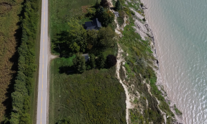 At-risk roads and homes under Long Point Region's Conservation Authority's jurisdiction. Clear Creek, Ontario. Great Lakes Water in Action. Katie Franken.