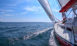 I took this photo as we were sailing towards Swift Current after a week long adventure in the North Channel. Georgian Bay, near Little Current, Ontario. Recreation. Patrick D Gillies.
