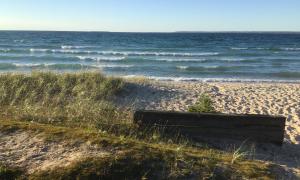 Beautiful Lake Michigan. Mackinaw, Michigan. Great Lakes Water in Action. Margaret McGrady.