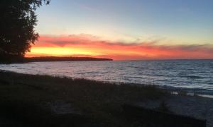 Just one of many beautiful sunsets! Mackinaw, Michigan. Great Lakes Water in Action. Margaret McGrady.